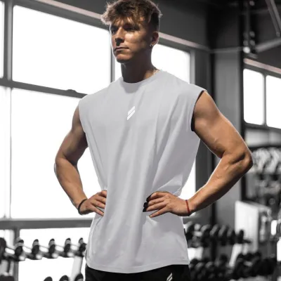 Men Casual Solid Color Breathable Loose Sports Vest