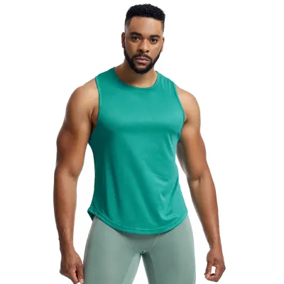 Men's Casual Solid Color Loose Sports Tank Top for Quick-Drying Fitness