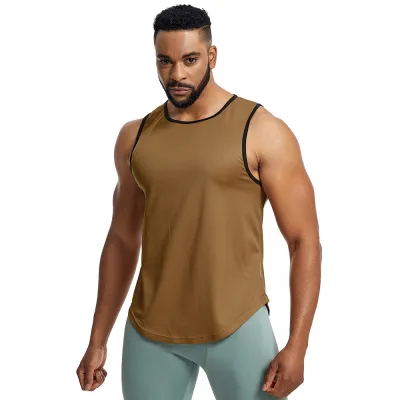 Men's Casual Solid Color Loose Sports Tank Top for Quick-Drying Fitness