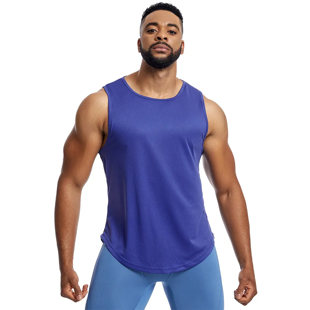 Men's Casual Solid Color Loose Sports Tank Top for Quick-Drying Fitness