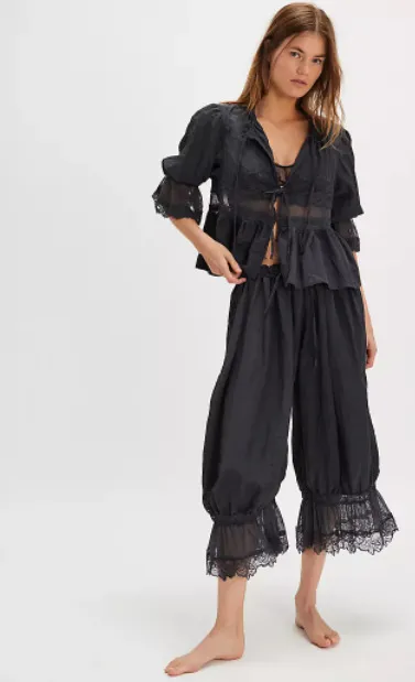 Women's Elegant Lace Hollow-Out Lace-Up Pajama Pants