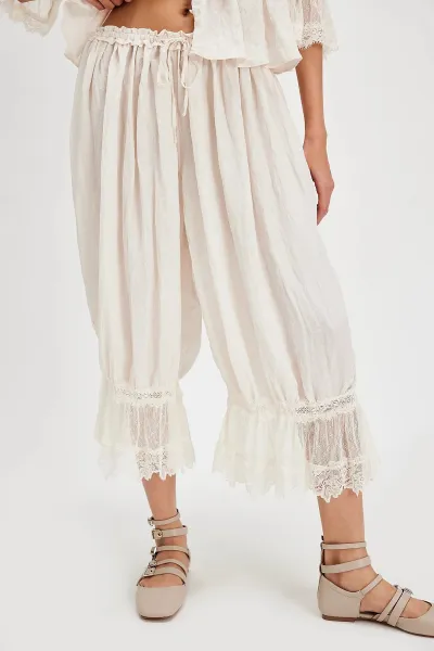 Women's Elegant Lace Hollow-Out Lace-Up Pajama Pants