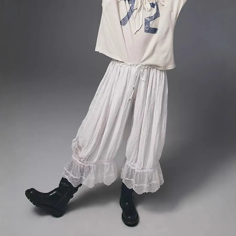 Women's Elegant Lace Hollow-Out Lace-Up Pajama Pants