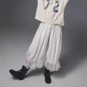 Women's Elegant Lace Hollow-Out Lace-Up Pajama Pants