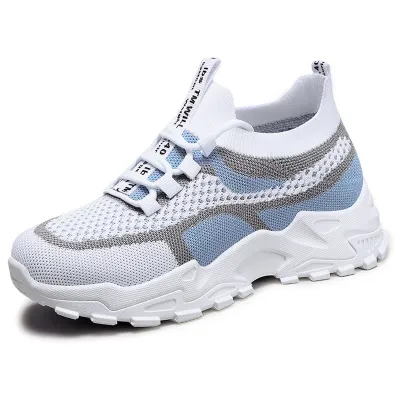 Women Fashion Casual Woven Breathable Mesh Soft Sole Platform Sneakers