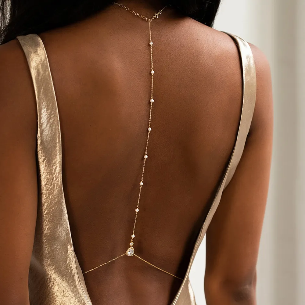 Women Fashion Simple Pearl Body Chain