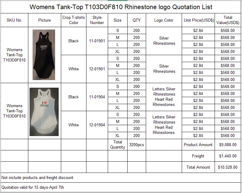 Custom Rhinestone Logo Women Tank Top Dresses