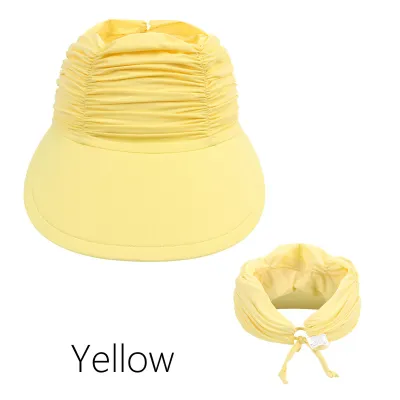 Kids Fashion Casual Solid Color Pleated Sports Large Brim Quick-Drying Nylon Sun Hat
