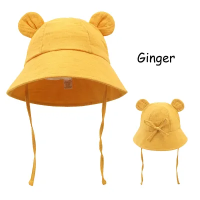 Baby Cartoon Printed Cotton Breathable Sunscreen Bucket Hat