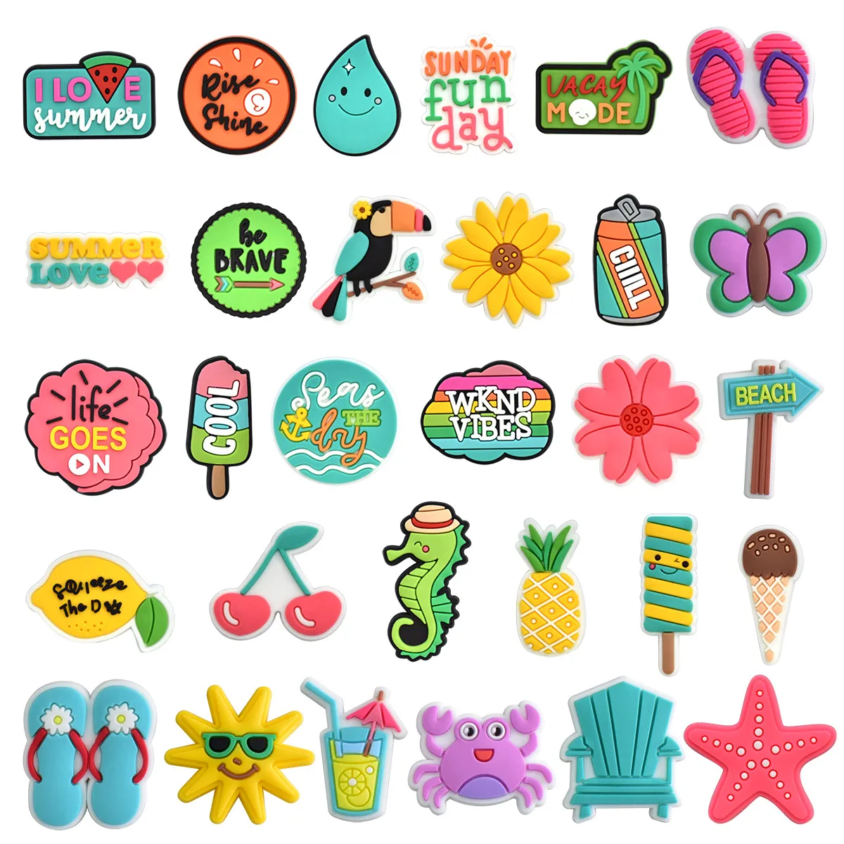 Summer Beach Cartoon Hole Shoes Bag Diy Accessories