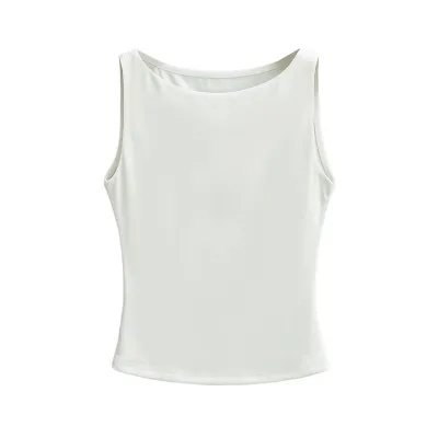 Women Casual Solid Color Sleeveless Slim-Fit Pullover Tank Top