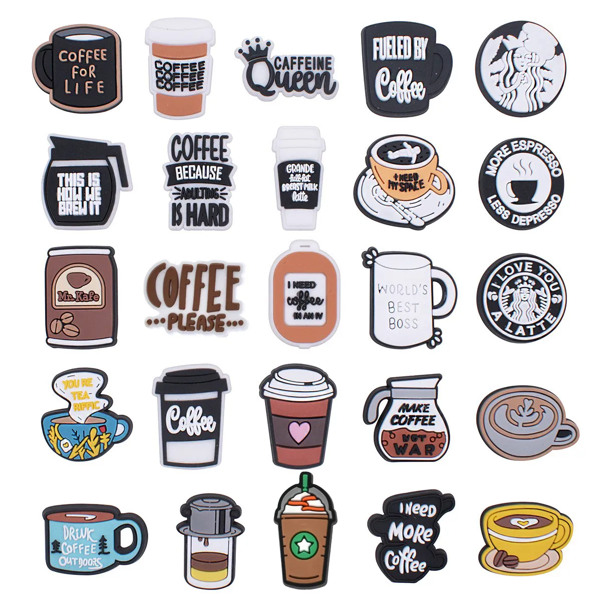 Cartoon Coffee Cup Series Hole Shoes Bag DIY Accessories