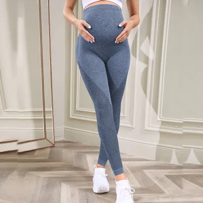 Pregnant Women Casual Solid Color Seamless Sports Yoga Pants