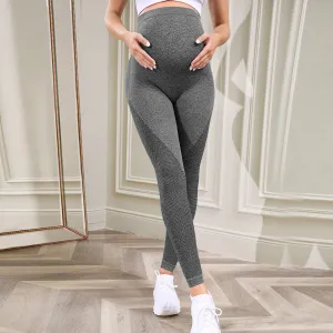 Pregnant Women Casual Solid Color Seamless Sports Yoga Pants