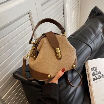 Women Fashion Casual Color Block Crossbody Bag PU Urban Simplicity Shell