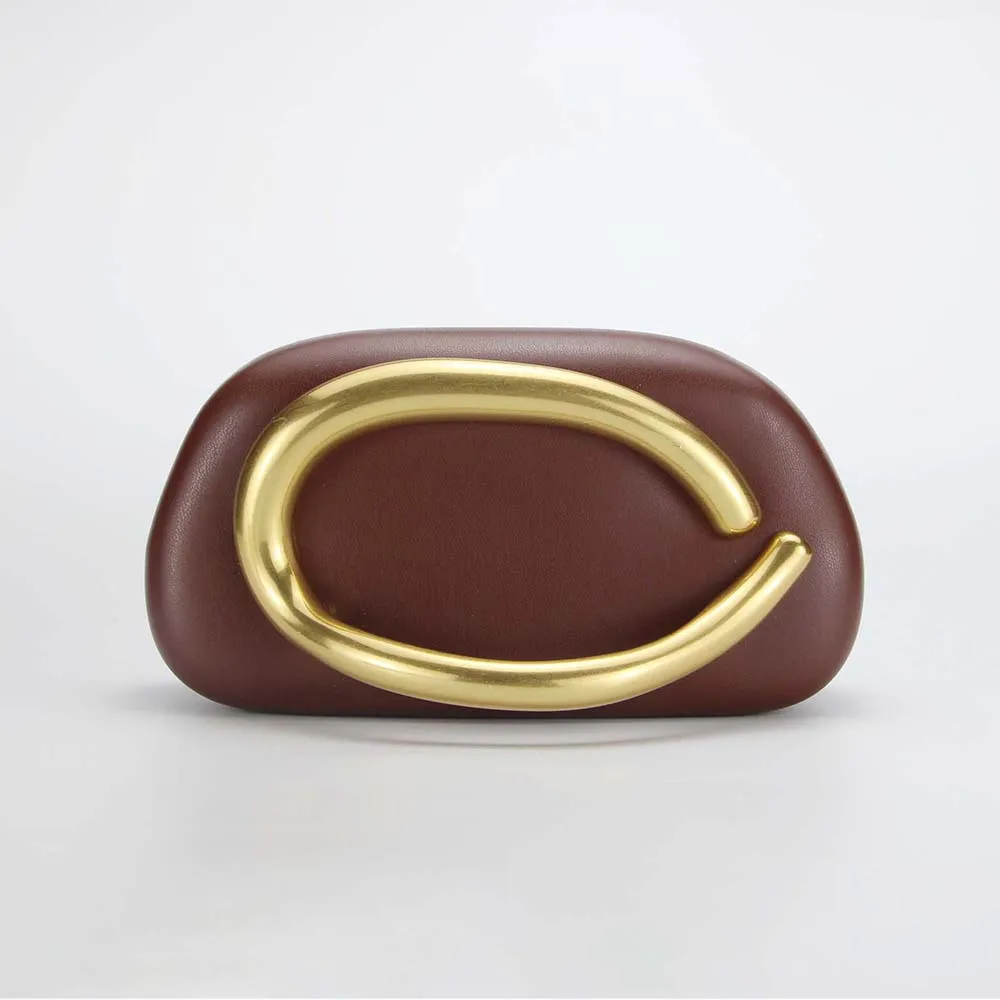 Women Fashion Elegant Pu Leather Shell Shaped Evening Bag