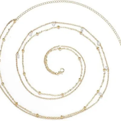 Women Fashion Sexy Double Layer Beaded Body Chain