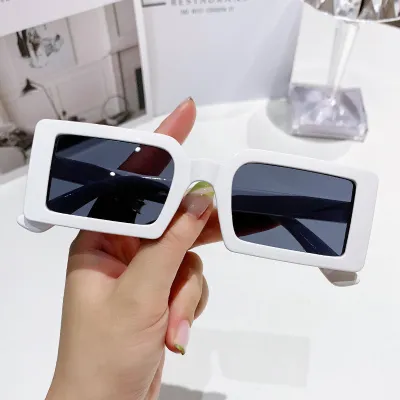 Women Fashion Casual Solid Color Square Frame Sunglasses