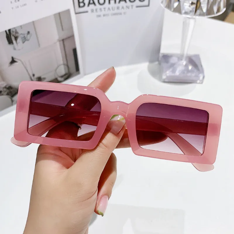 Women Fashion Casual Solid Color Square Frame Sunglasses