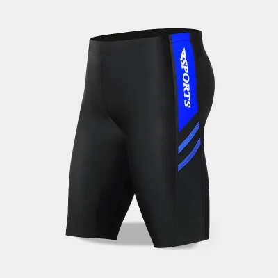Men Letter Print Color Matching Professional Racing Swimwear