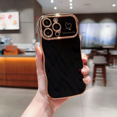 Fashion Electroplated Big Wave Side Love Pattern Drop-Resistant TPU IPhone Case for iPhone14/14 Pro/14 Pro Max