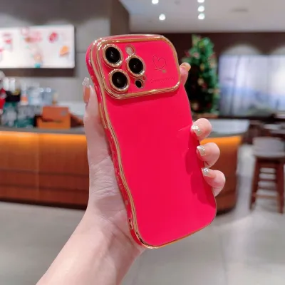 Fashion Electroplated Big Wave Side Love Pattern Drop-Resistant TPU IPhone Case for iPhone14/14 Pro/14 Pro Max