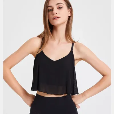 Women Solid Color Sleeveless Backless Cross Strap Yoga Sports Camisole