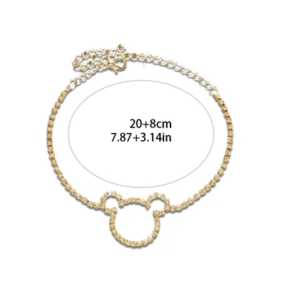 Women Fashion Simple Rhinestone Anklet