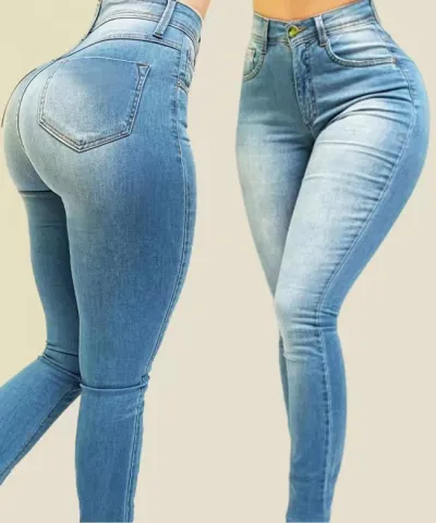 Women Fashion Sexy Stretch Tight High-Waist Denim Jeans