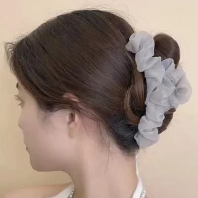Women Fashion Solid Color Mesh Hair Grip