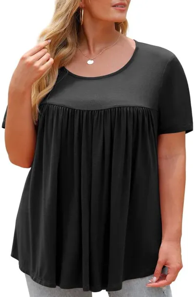 Women Plus Size Casual Floral Printed Short Sleeve T-Shirt