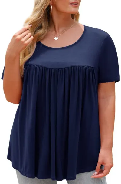 Women Plus Size Casual Floral Printed Short Sleeve T-Shirt