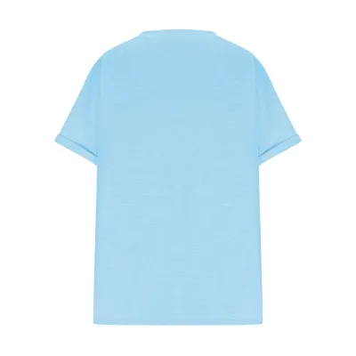 Women Fashion Casual Plus Size Solid Color V-Neck Short-Sleeve T-Shirt