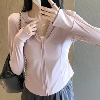 Women's Slim Fit Sunscreen Breathable Zipper Hoodie Jacket
