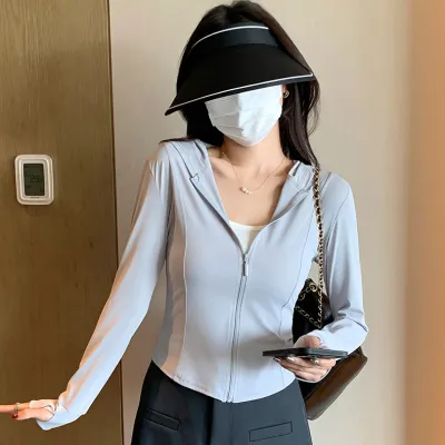 Women's Slim Fit Sunscreen Breathable Zipper Hoodie Jacket