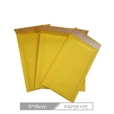 custom Yellow Kraft Paper Bubble Bag Shockproof Waterproof Self-Adhesive Envelope Packaging Poly Mailer