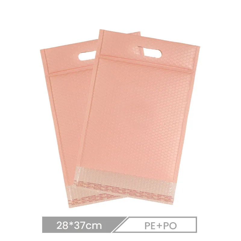 Custom PE Waterproof Moisture-Proof Bubble Poly Mailers Clothing Storage Portable Handle Packaging Bag