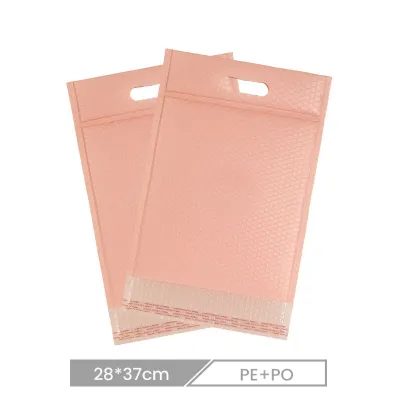 Custom PE Waterproof Moisture-Proof Bubble Poly Mailers Clothing Storage Portable Handle Packaging Bag