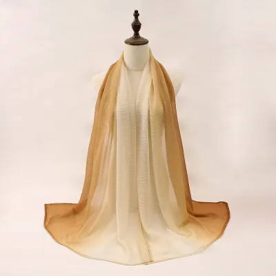Women Fashion Casual Gradient Thin Cotton And Linen Long Scarf