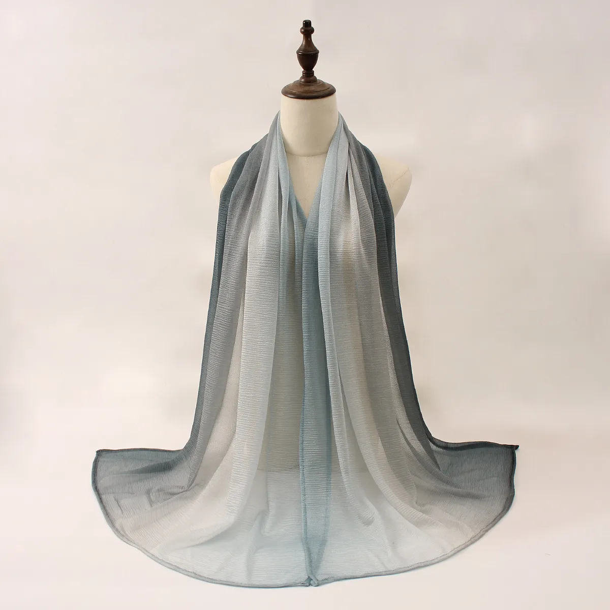 Women Fashion Casual Gradient Thin Cotton And Linen Long Scarf