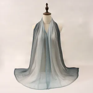 Women Fashion Casual Gradient Thin Cotton And Linen Long Scarf