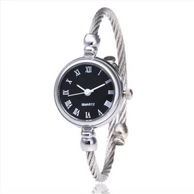 Women's Fashion Simple Quartz Bracelet Watch with Onion Crown Alloy Case Stainless Steel Strap