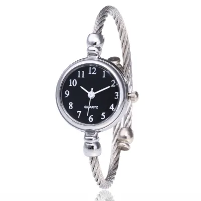 Women's Fashion Simple Quartz Bracelet Watch with Onion Crown Alloy Case Stainless Steel Strap