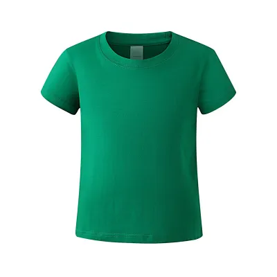 Kids Boys Clothing Combed Cotton Solid Color Short Sleeve T-Shirt Crewneck Casual Summer