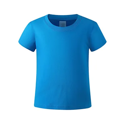 Kids Boys Clothing Combed Cotton Solid Color Short Sleeve T-Shirt Crewneck Casual Summer