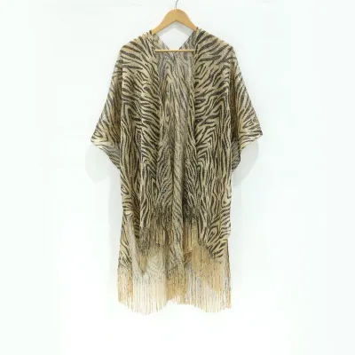 Women Sexy Stripe Tassel Cover-Up