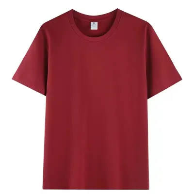 200Gsm Men's Loose Fit Solid Color Short Sleeve Crewneck T-Shirt