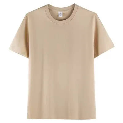 200Gsm Men's Loose Fit Solid Color Short Sleeve Crewneck T-Shirt