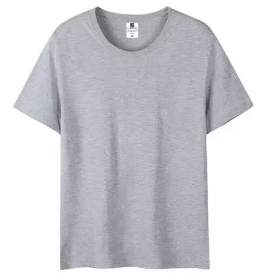 200Gsm Men's Loose Fit Solid Color Short Sleeve Crewneck T-Shirt
