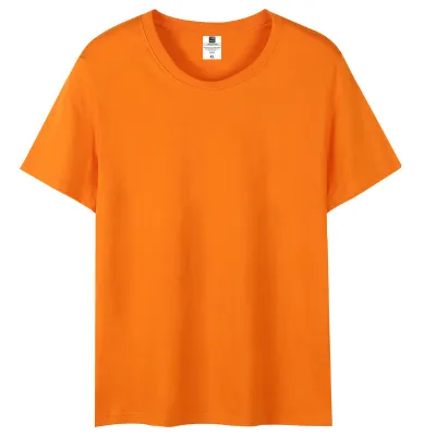 200Gsm Men's Loose Fit Solid Color Short Sleeve Crewneck T-Shirt